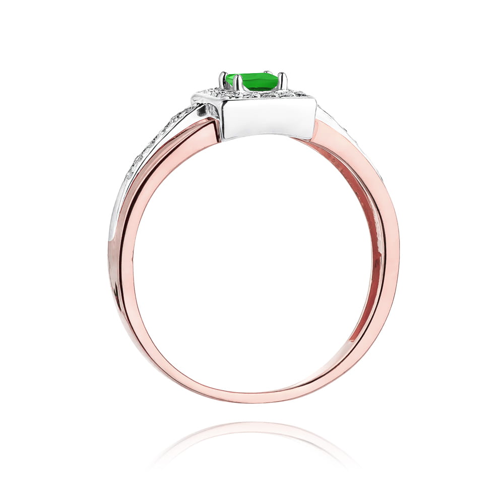 W271 Smaragdový prsteň 0,15ct ružové zlato Au 585/1000 - 2
