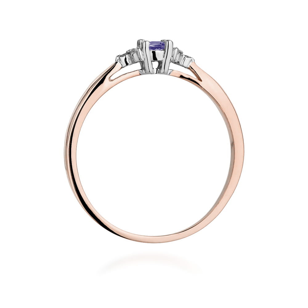 W428 Tanzanitový prsteň 0,15ct ružové zlato Au 585/1000 - 2