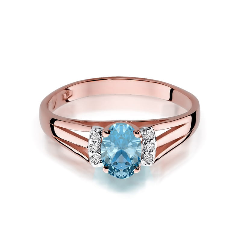 W005 Topaz prsteň 0,50ct ružové zlato Au 585/1000 - 1