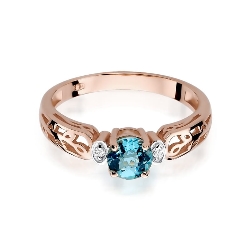 W014 Topaz prsteň 0,50ct ružové zlato Au 585/1000 - 1