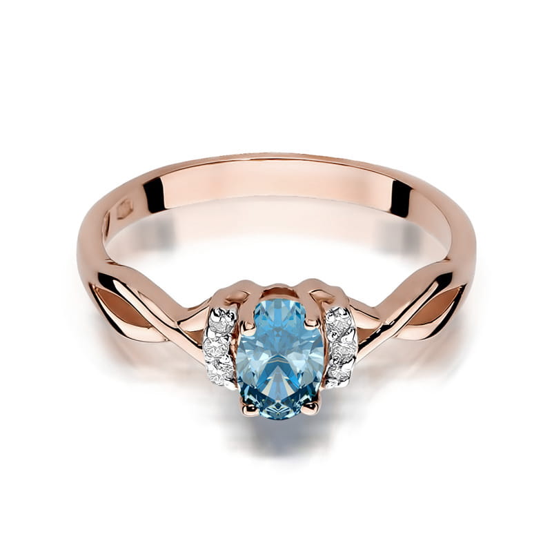 W019 Topaz prsteň 0,50ct ružové zlato Au 585/1000 - 1