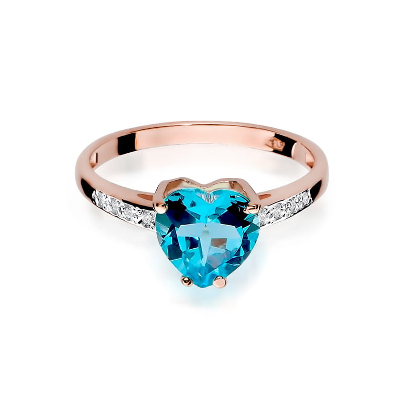 W031 Topaz prsteň 1.20ct ružové zlato Au 585/1000 - 1