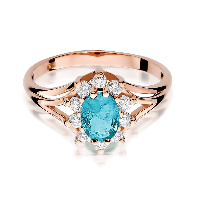 W037 Topaz prsteň 0,90ct ružové zlato Au 585/1000 - 1