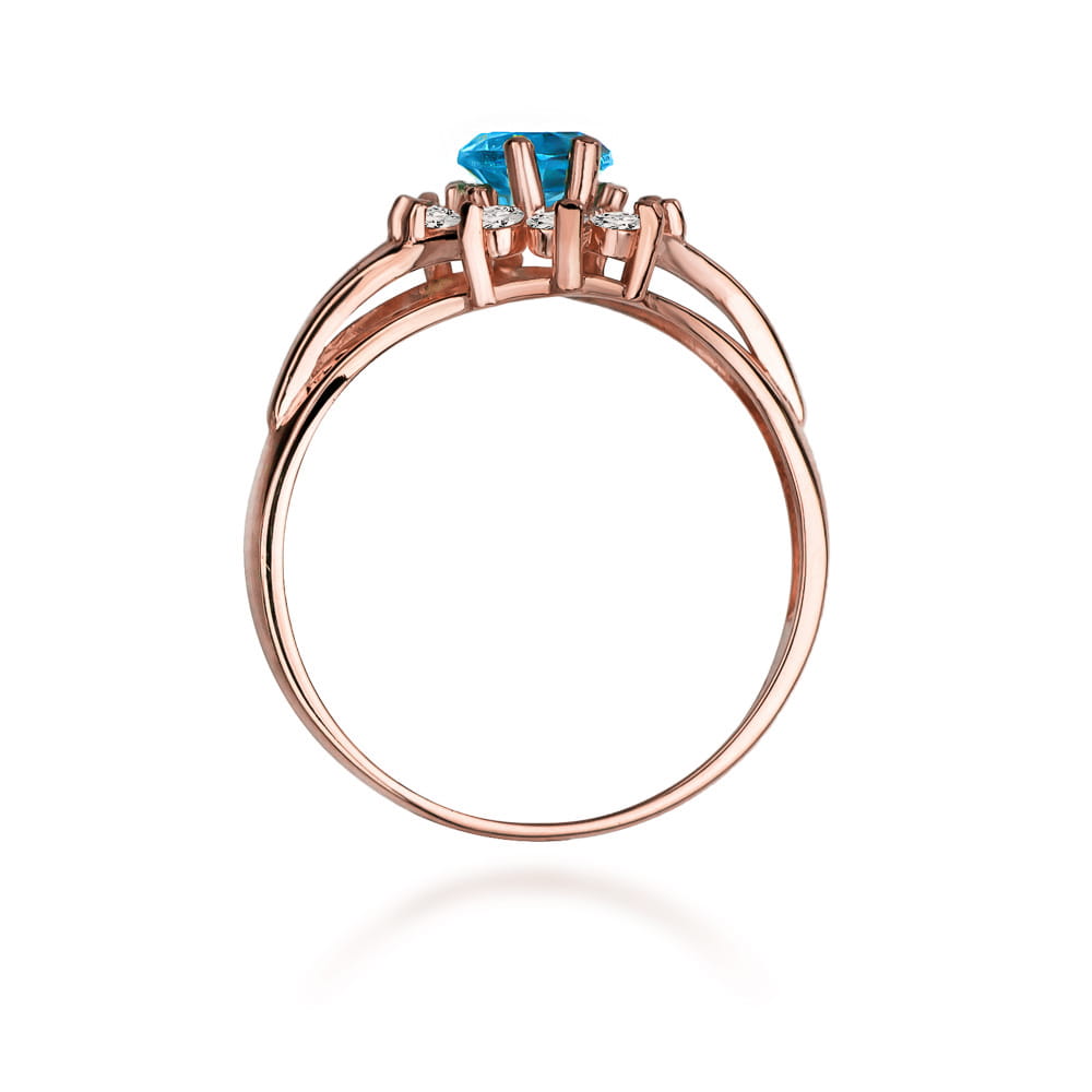 W037 Topaz prsteň 0,90ct ružové zlato Au 585/1000 - 2