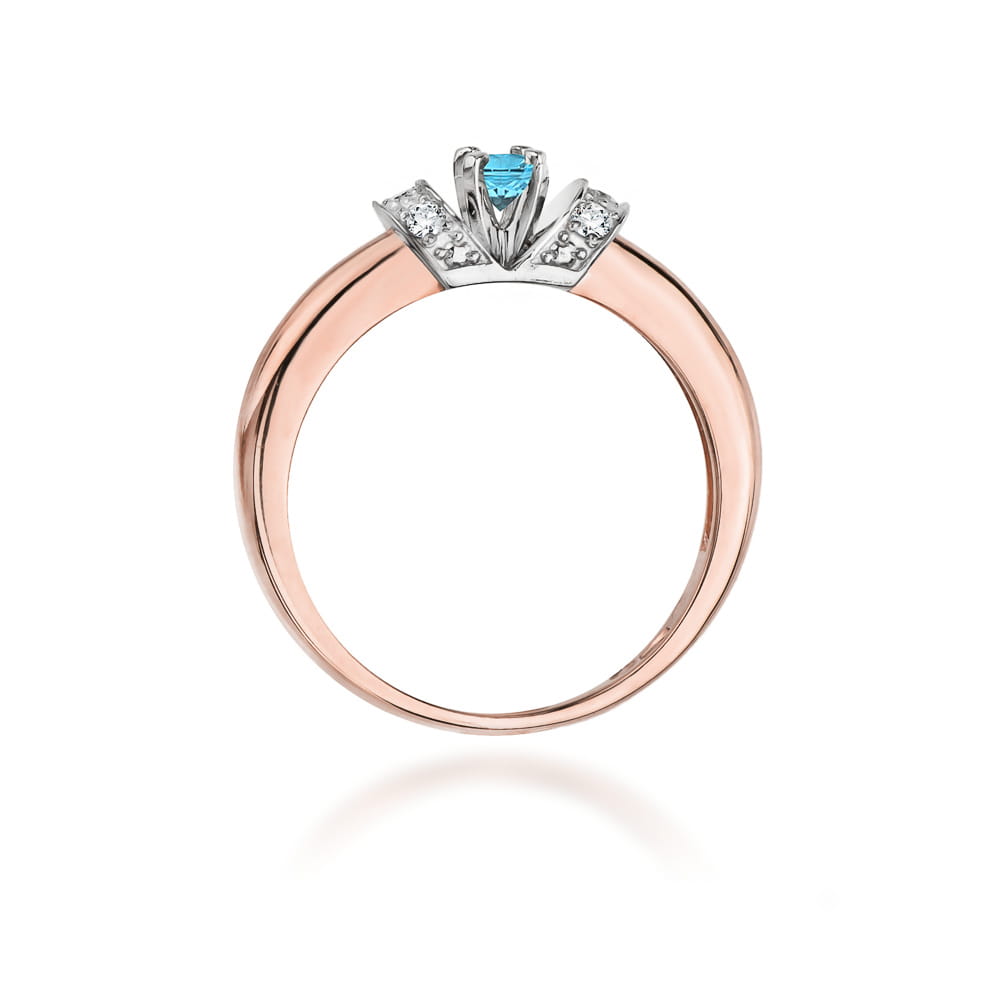 W043 Topaz prsteň 0,50ct ružové zlato Au 585/1000 - 2