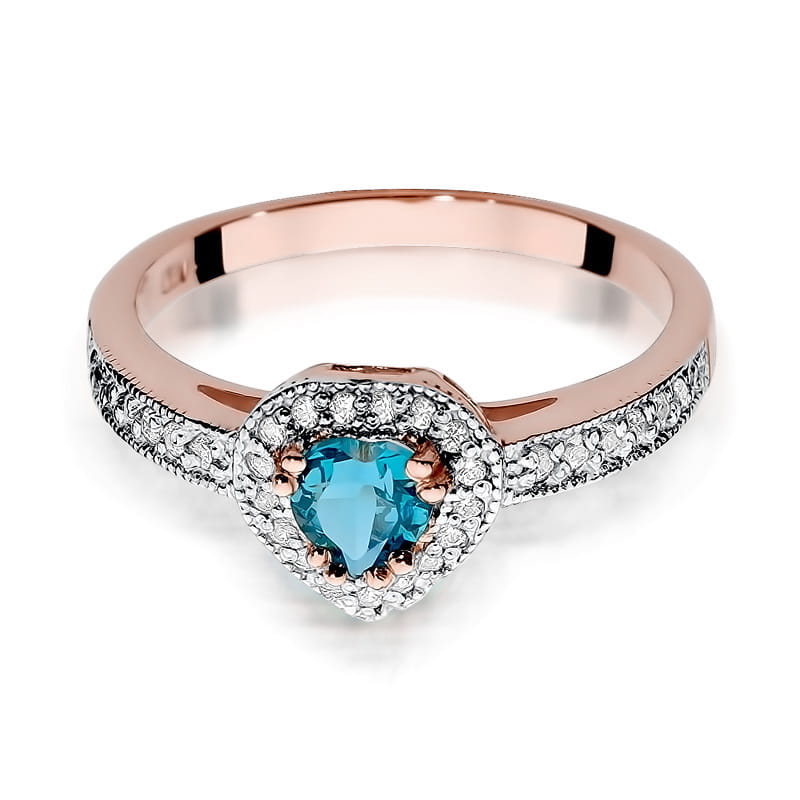 W046 Topaz prsteň 0,50ct ružové zlato Au 585/1000 - 1