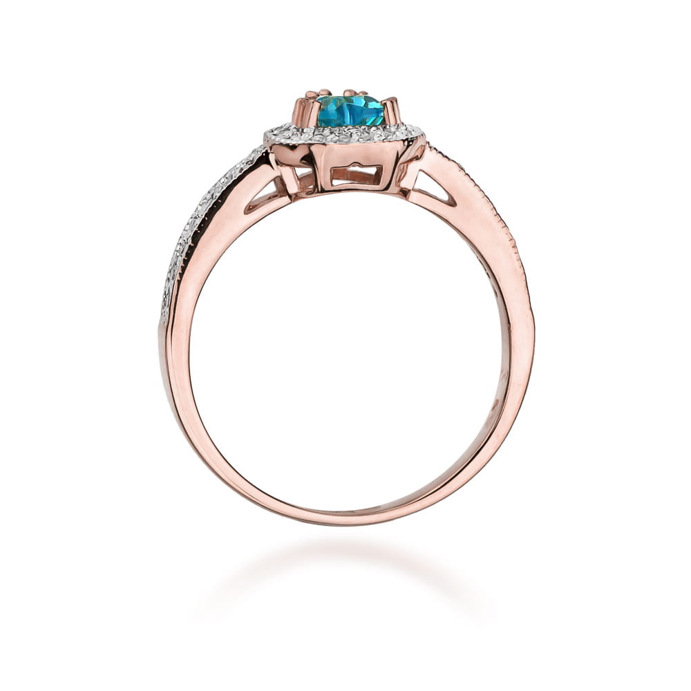 W046 Topaz prsteň 0,50ct ružové zlato Au 585/1000 - 2