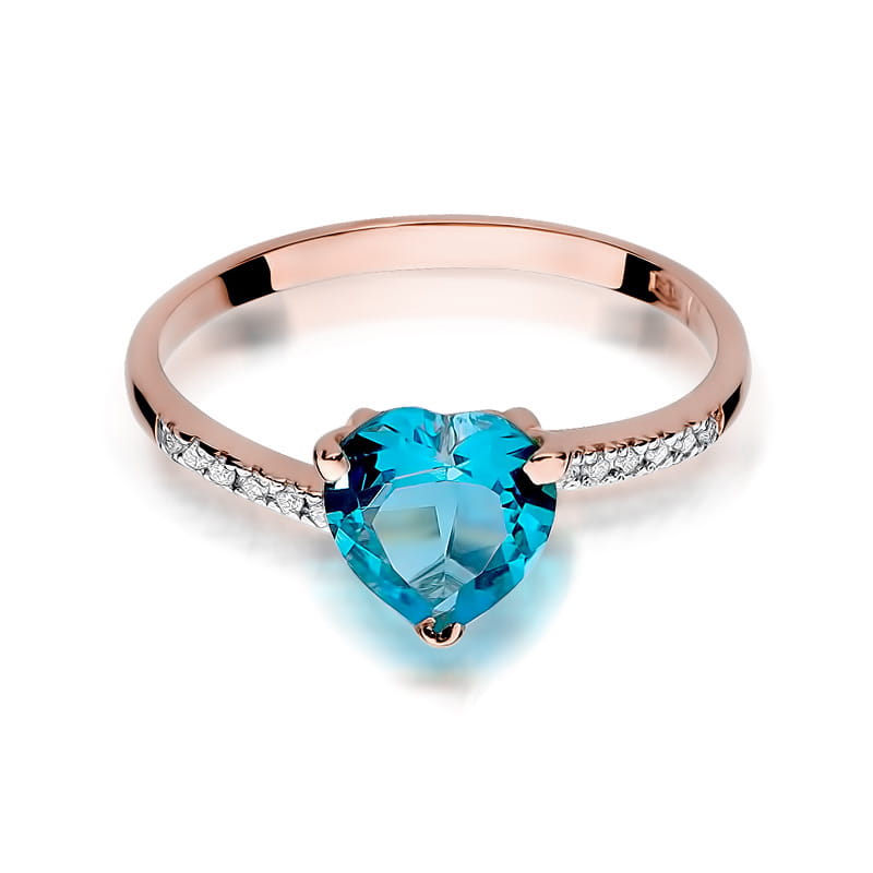 W050 Topaz prsteň 1.20ct ružové zlato Au 585/1000 - 1