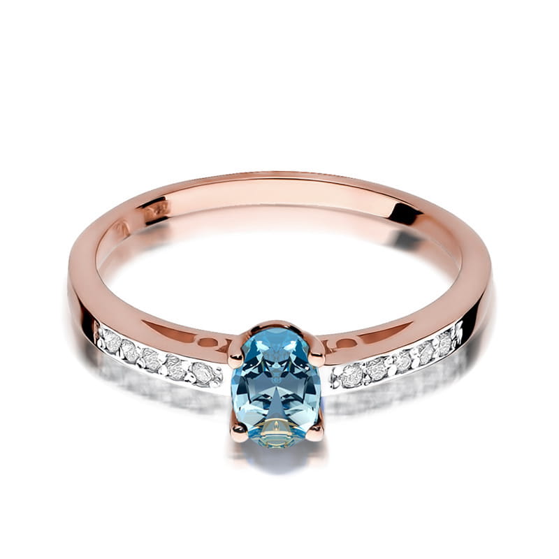 W067 Topaz prsteň 0,50ct ružové zlato Au 585/1000 - 1