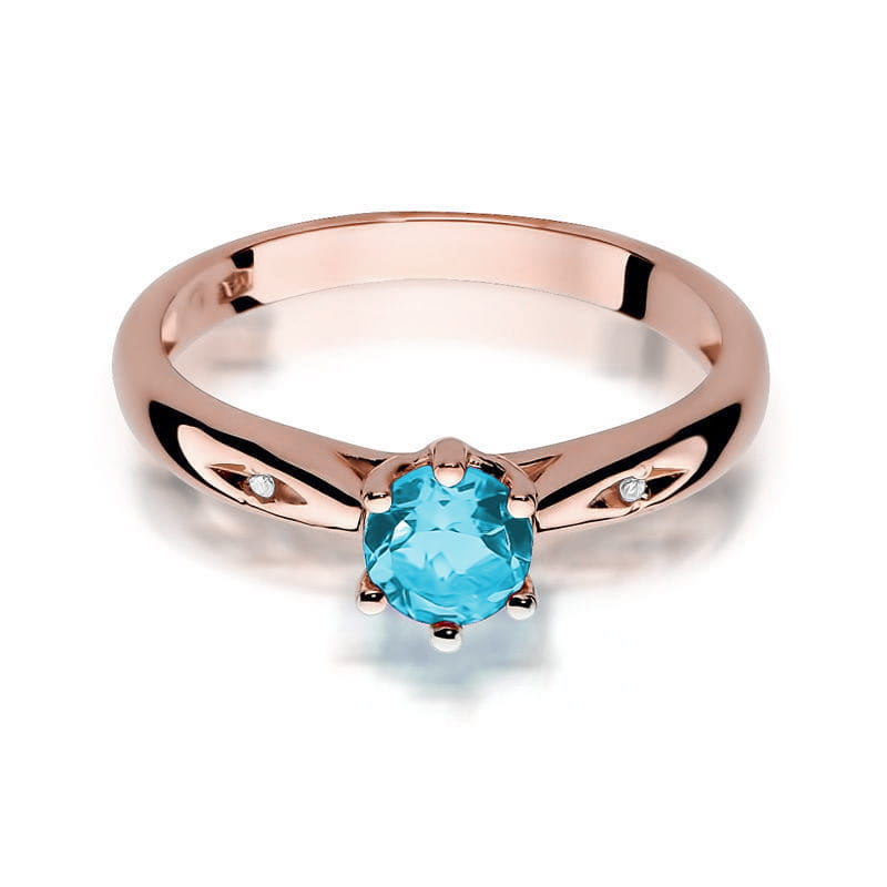 W074 Topaz prsteň 0,50ct ružové zlato Au 585/1000 - 1