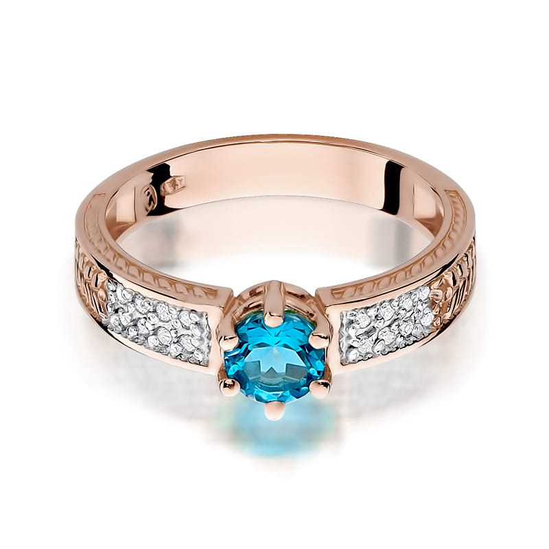 W075 Topaz prsteň 0,50ct ružové zlato Au 585/1000 - 1