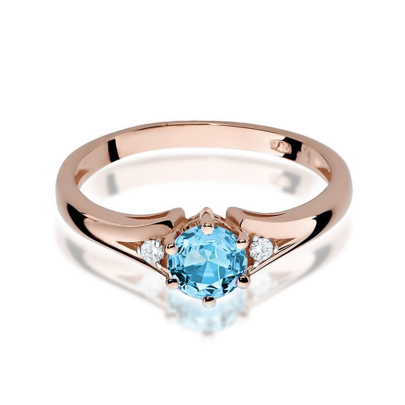 W076 Topaz prsteň 0,50ct ružové zlato Au 585/1000 - 1