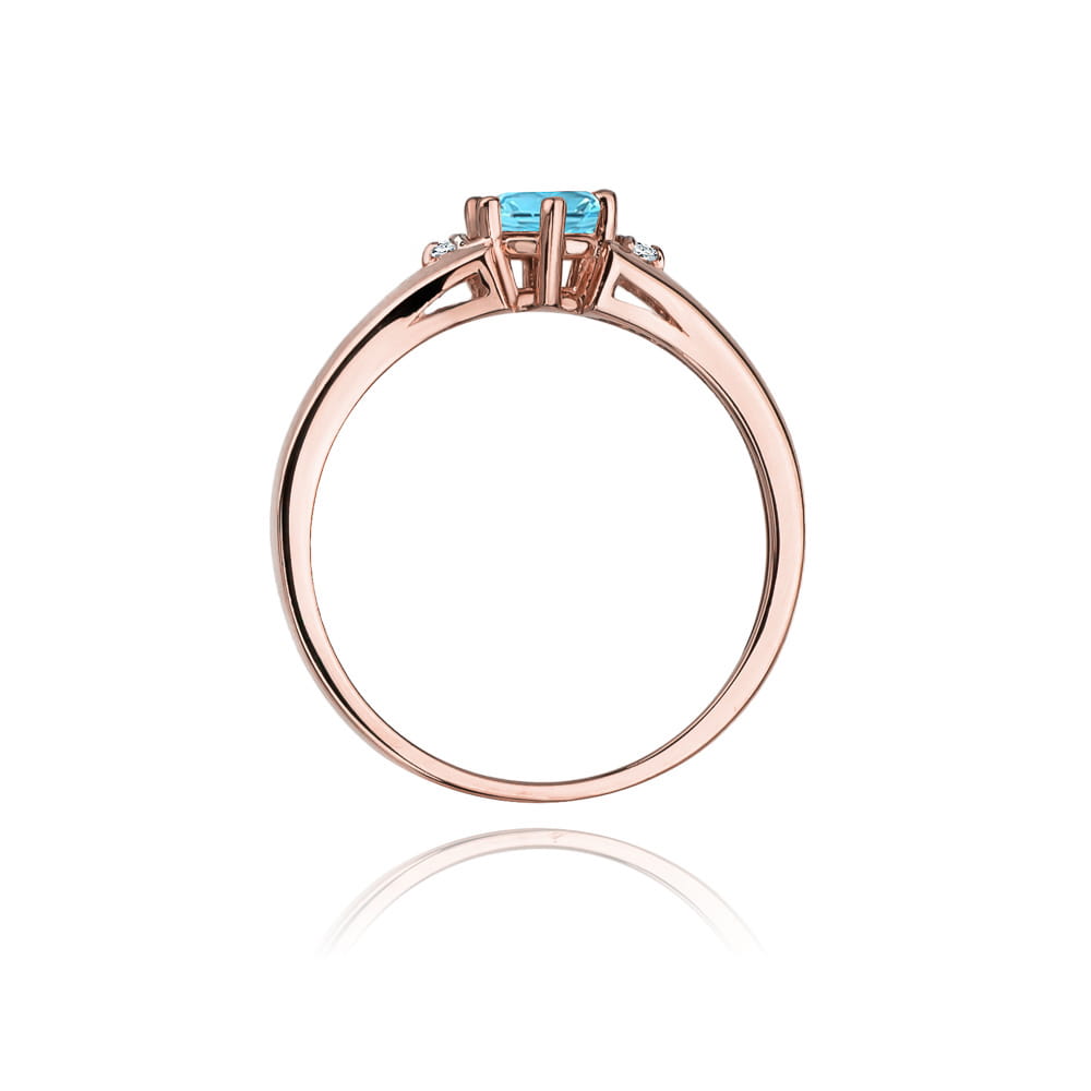 W076 Topaz prsteň 0,50ct ružové zlato Au 585/1000 - 2