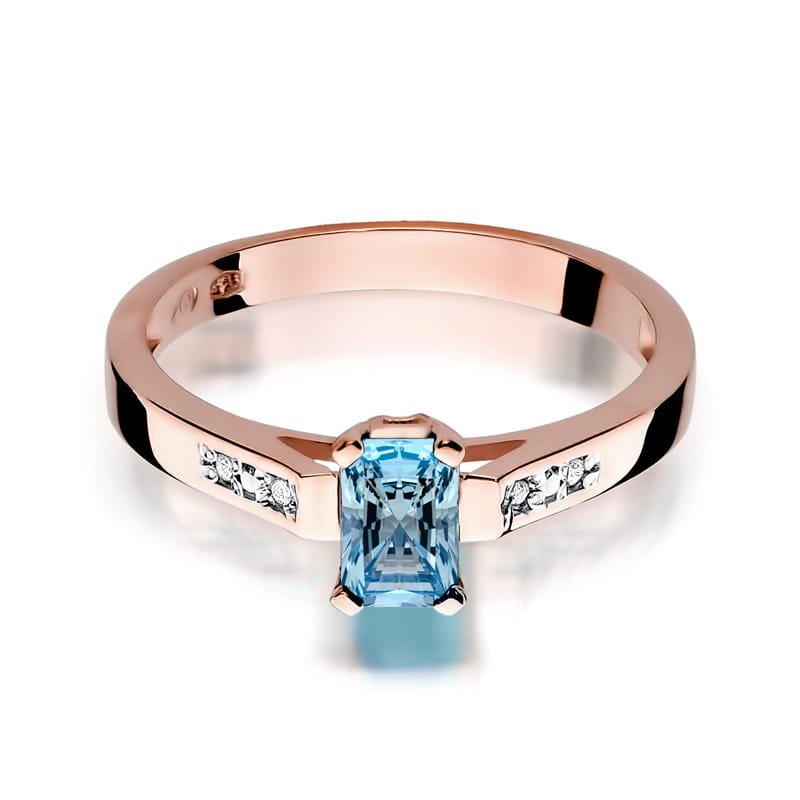 W078 Topaz prsteň 0,65ct ružové zlato Au 585/1000 - 1