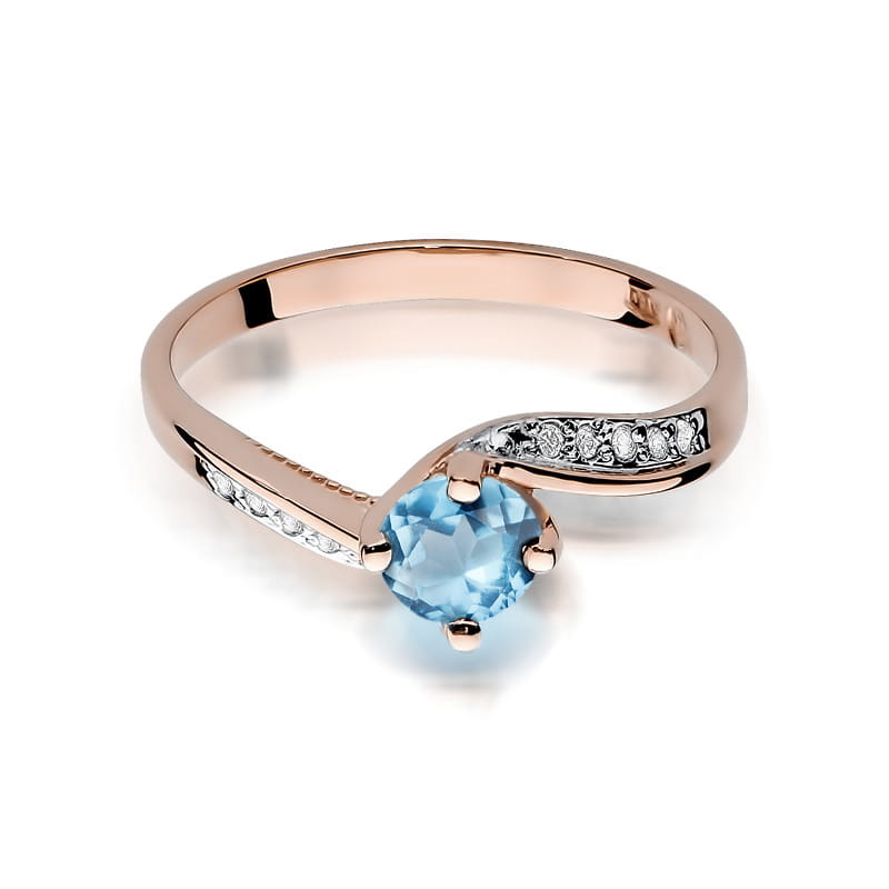 W084 Topaz prsteň 0,50ct ružové zlato Au 585/1000 - 1