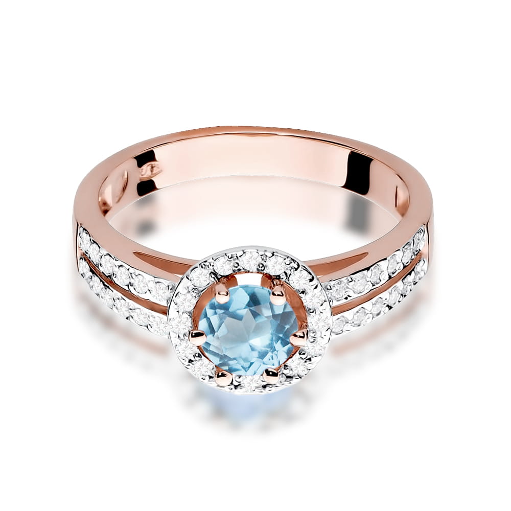 W087 Topaz prsteň 0,50ct ružové zlato Au 585/1000 - 1