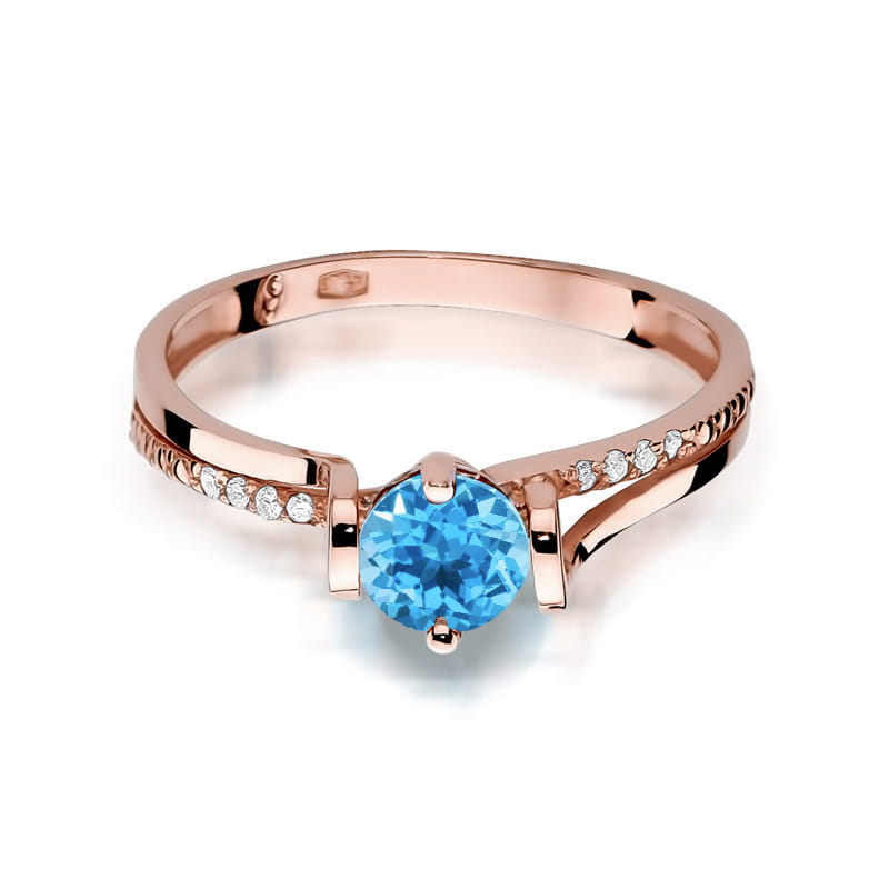 W102 Topaz prsteň 0,50ct ružové zlato Au 585/1000 - 1