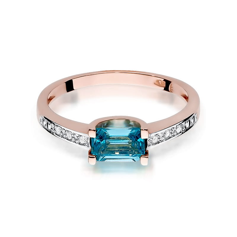W105 Topaz prsteň 0,65ct ružové zlato Au 585/1000 - 1