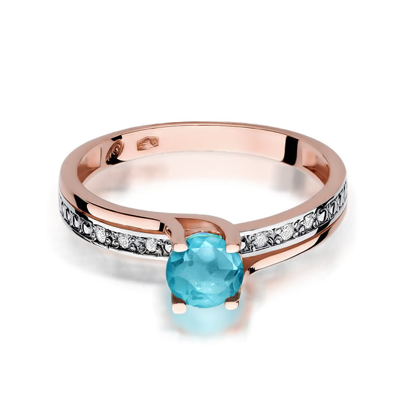 W106 Topaz prsteň 0,50ct ružové zlato Au 585/1000 - 1