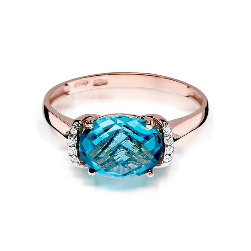 W148 Topaz prsteň 1.70ct ružové zlato Au 585/1000 - 1