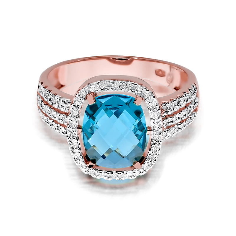 W313 Topaz prsteň 3.00ct ružové zlato Au 585/1000 - 1