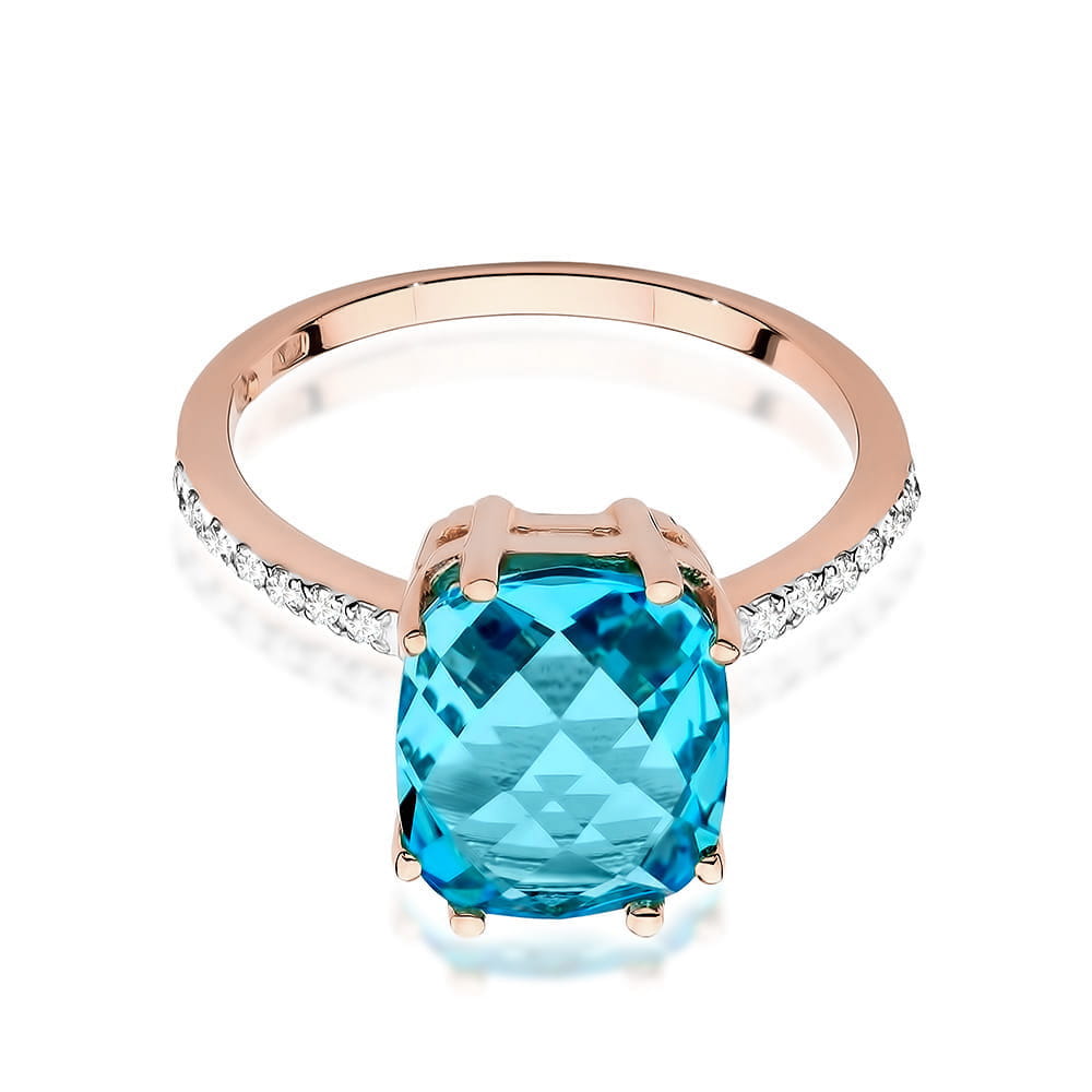 W527 Topaz prsteň 3.00ct ružové zlato Au 585/1000 - 1