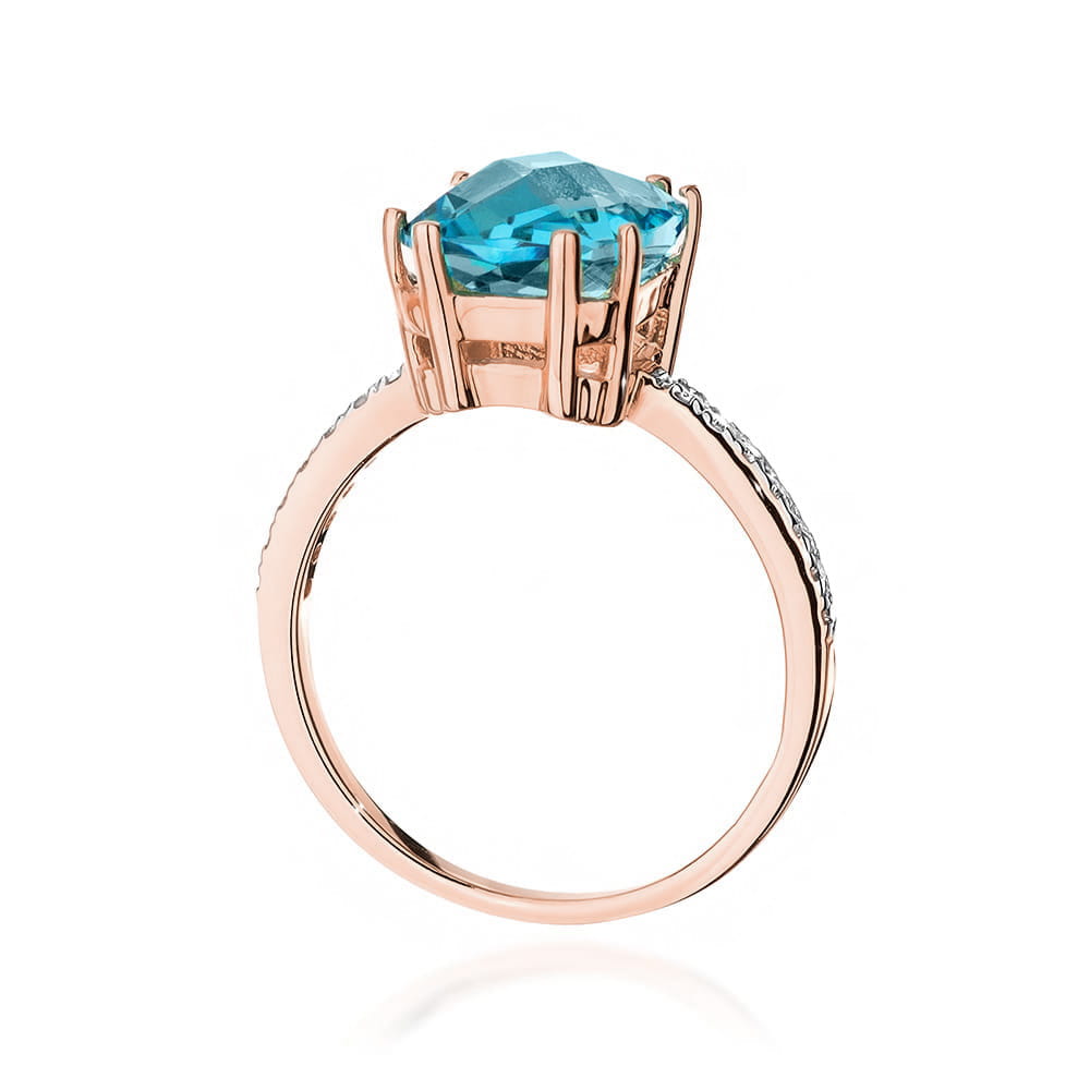 W527 Topaz prsteň 3.00ct ružové zlato Au 585/1000 - 2