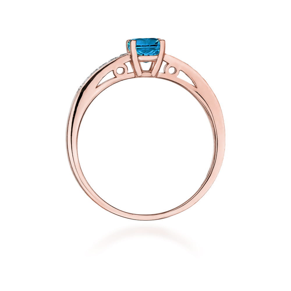 W066 Topaz London Modrý prsteň 0,50ct ružové zlato Au 585/1000 - 2