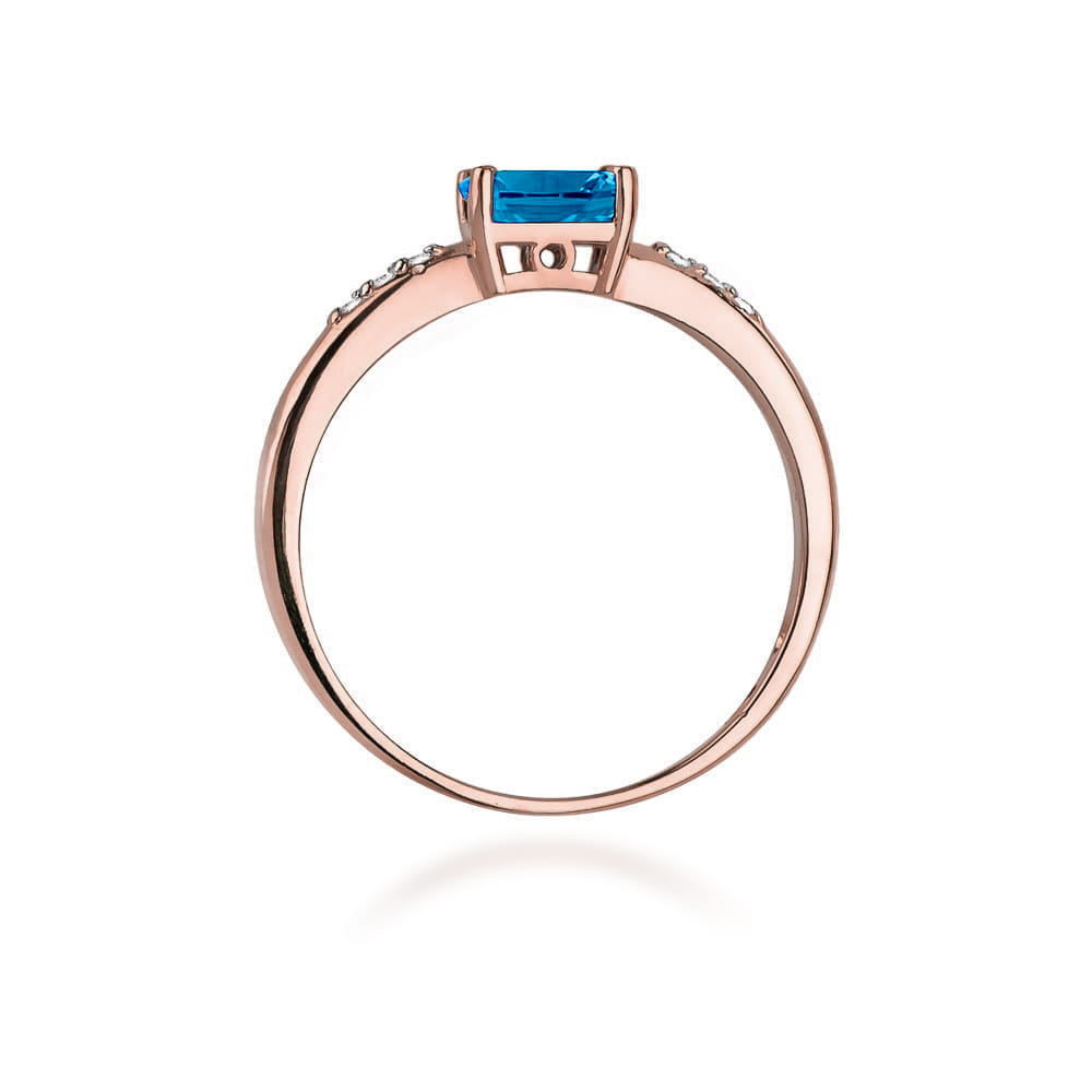 W077 Topaz London Modrý prsteň 0,50ct ružové zlato Au 585/1000 - 2