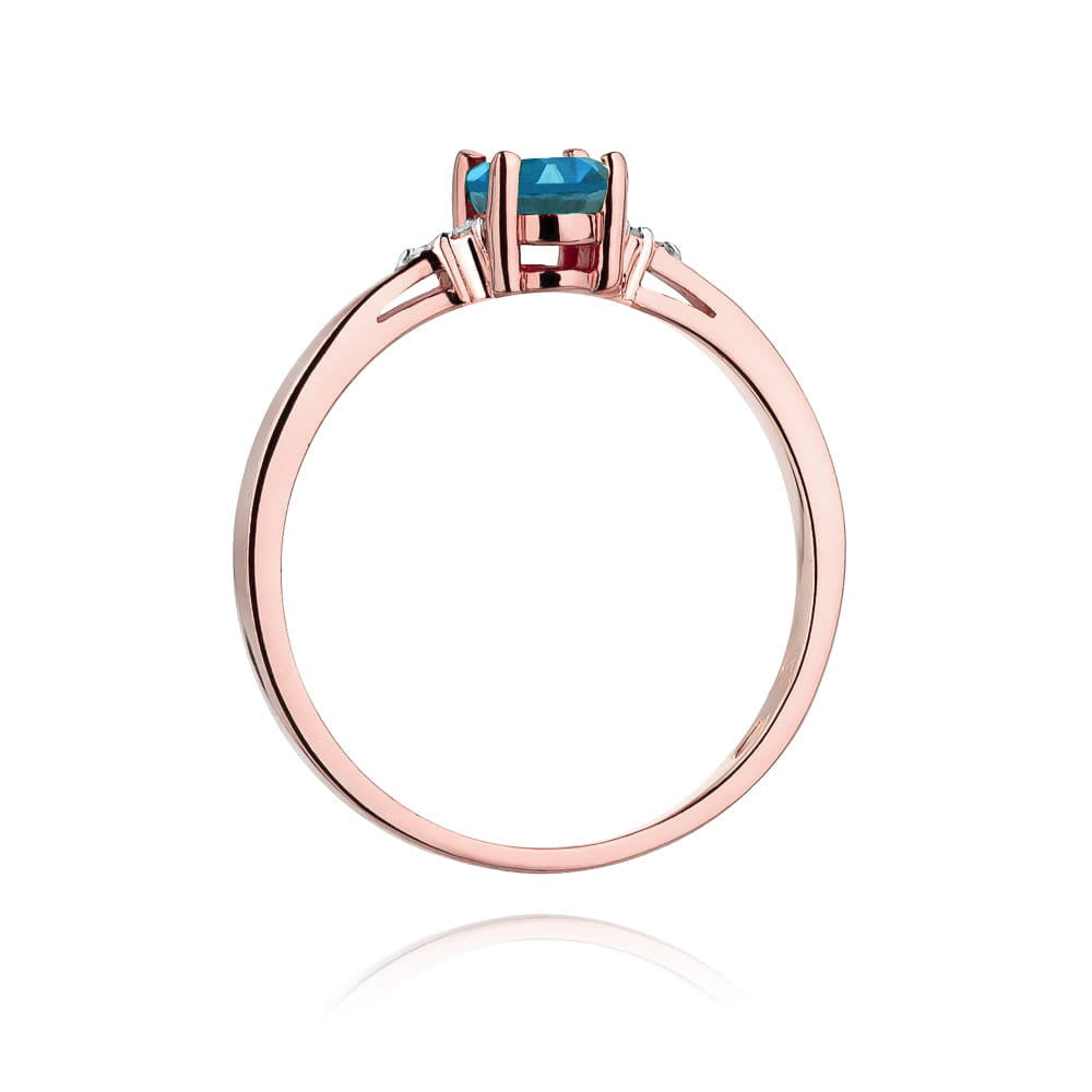 W301 Topaz London Modrý prsteň 0,50ct ružové zlato Au 585/1000 - 2