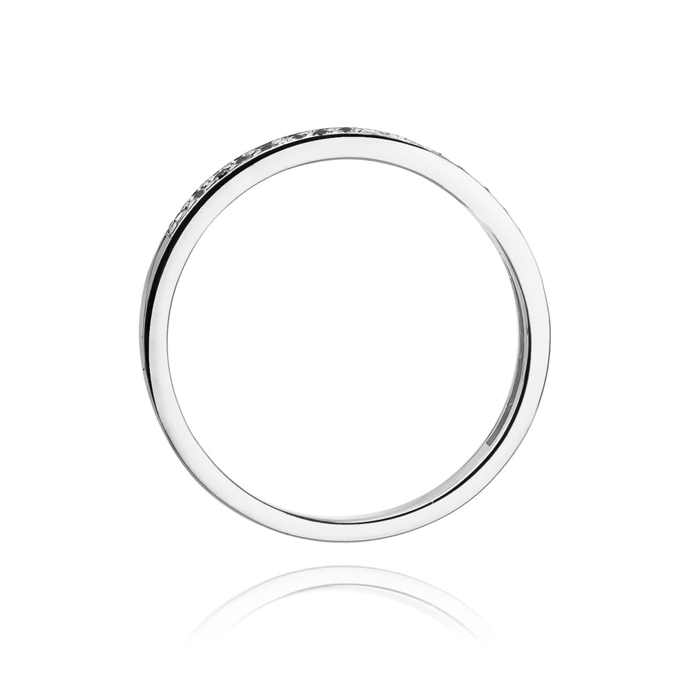 Prsteň W306 s čiernymi diamantmi, biele zlato Au 585/1000 - 2