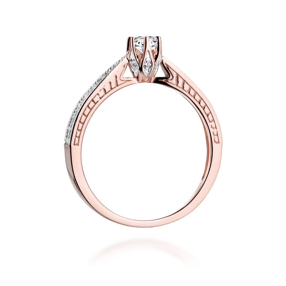 W202 Diamantový prsteň 0,15ct ružové zlato Au 585/1000 - 2