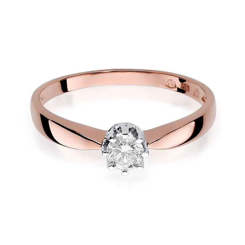 W173 Diamantový prsteň 0,15ct ružové zlato Au 585/1000 - 1