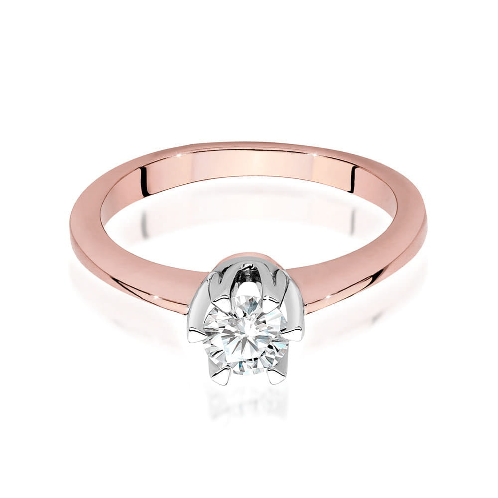 W220B Diamantový prsteň 0,40ct ružové zlato Au 585/1000 - 1