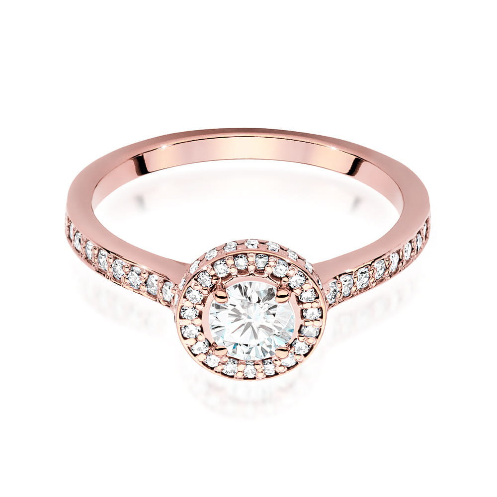 W508 Diamantový prsteň 0,50ct ružové zlato Au 585/1000 - 1