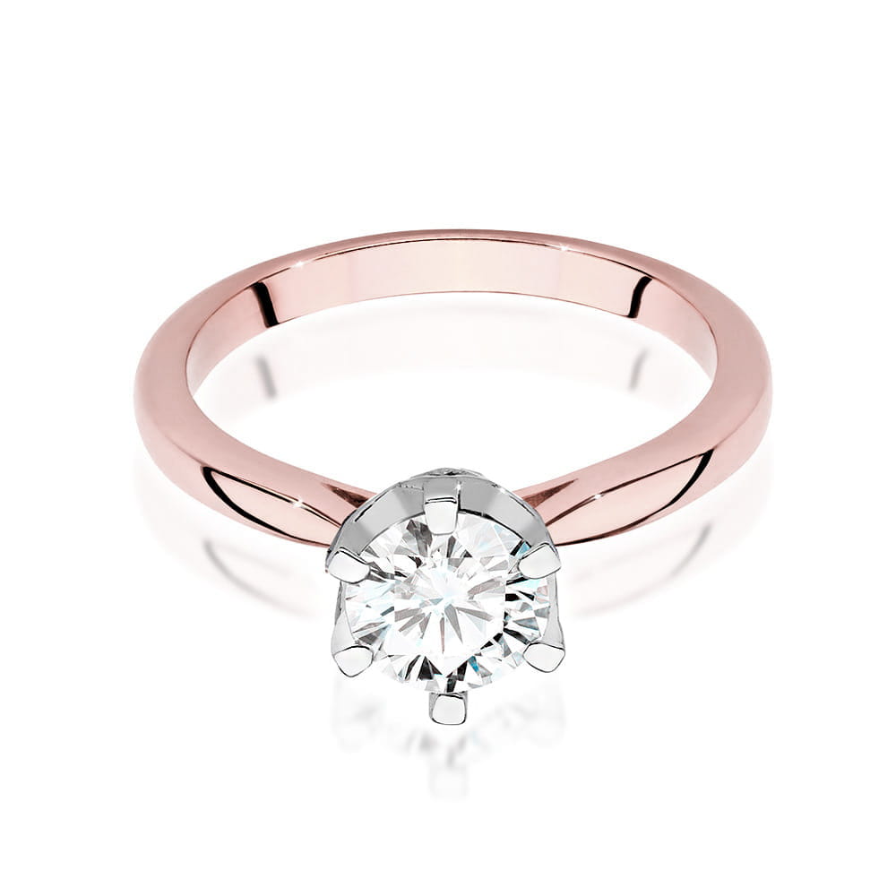 W539 Diamantový prsteň 1,00ct ružové zlato Au 585/1000 - 1