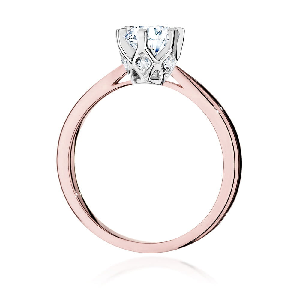 W539 Diamantový prsteň 1,00ct ružové zlato Au 585/1000 - 2
