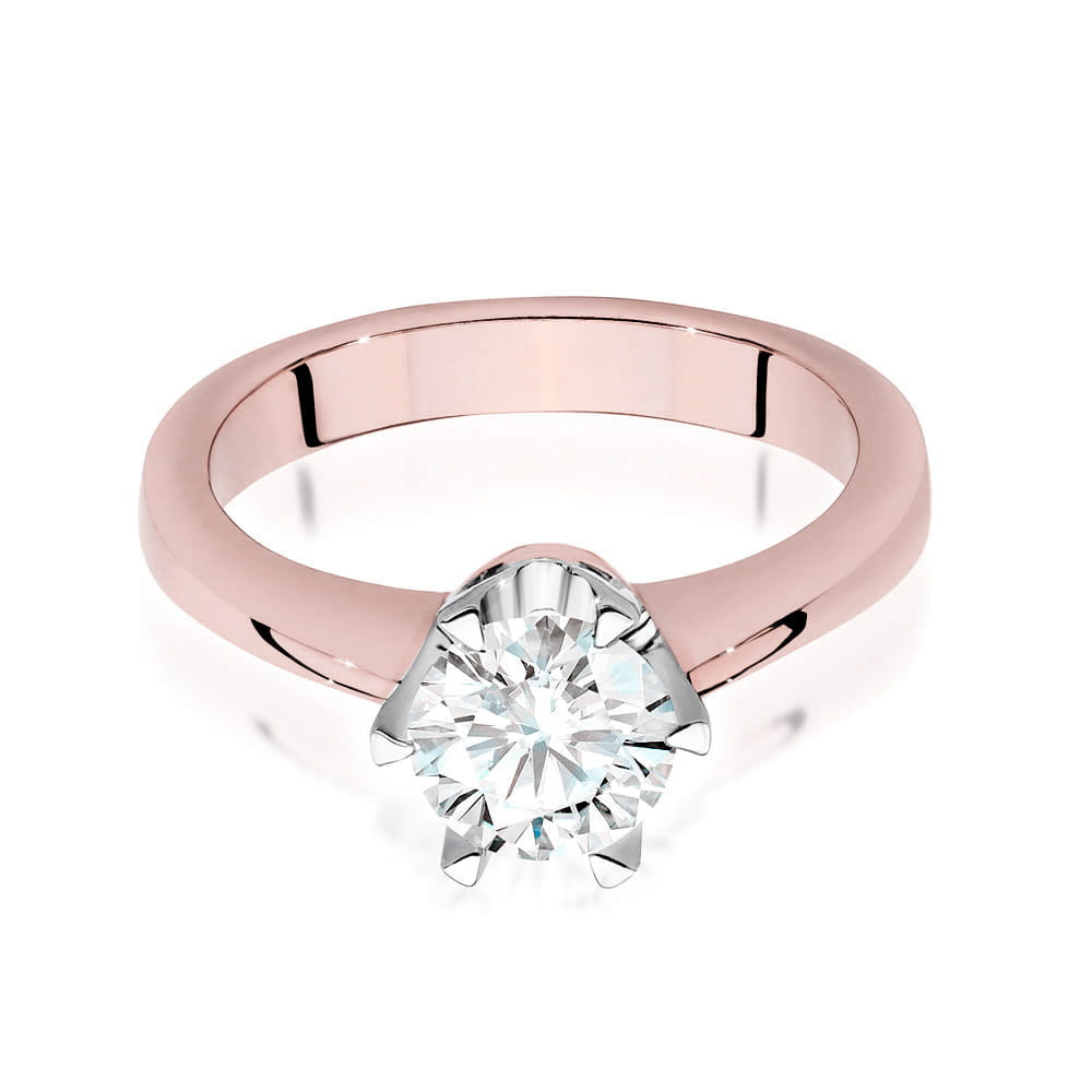 W220B Diamantový prsteň 1.00ct ružové zlato Au 585/1000 - 1
