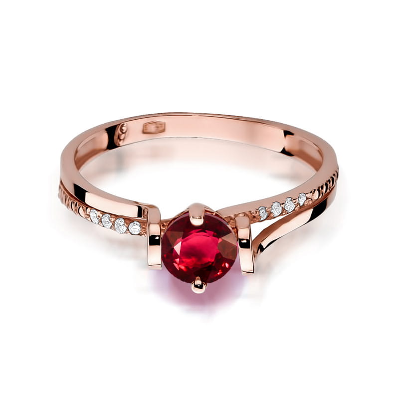 W102 Ruby prsteň 0.60ct ružové zlato Au 585/1000 - 1