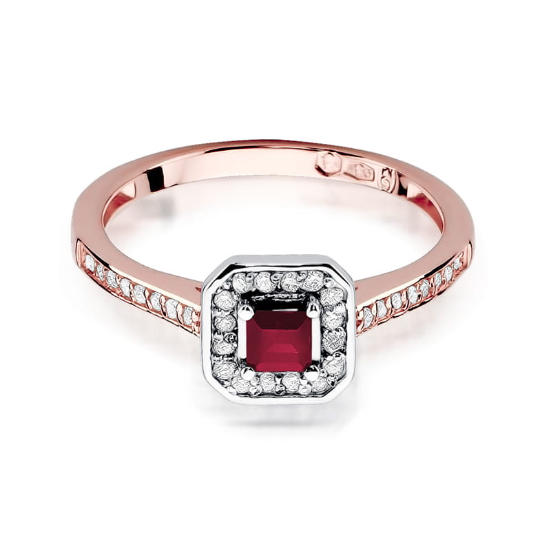 W315 Ruby prsteň 0.20ct ružové zlato Au 585/1000 - 1