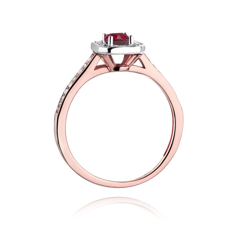 W315 Ruby prsteň 0.20ct ružové zlato Au 585/1000 - 2
