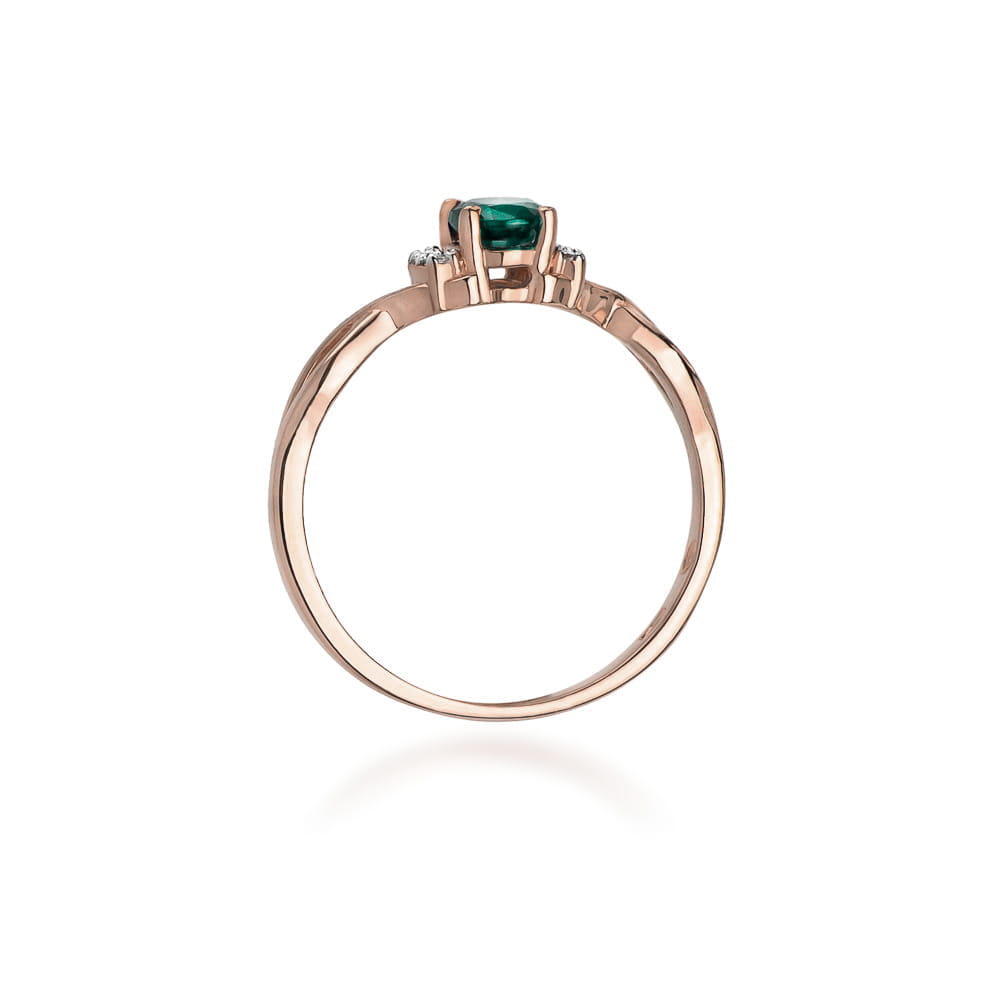 Prsteň W019 Emerald 0,40ct ružové zlato Au 585/1000 - 2