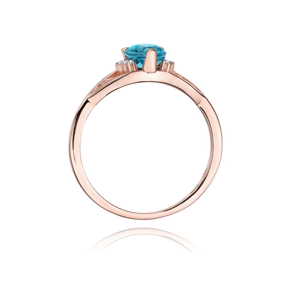 W099 Topaz prsteň 0,90ct ružové zlato Au 585/1000 - 2