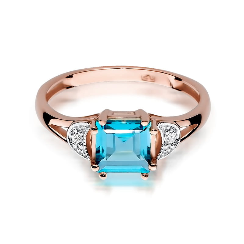 W040B Topaz prsteň 1.40ct ružové zlato Au 585/1000 - 1