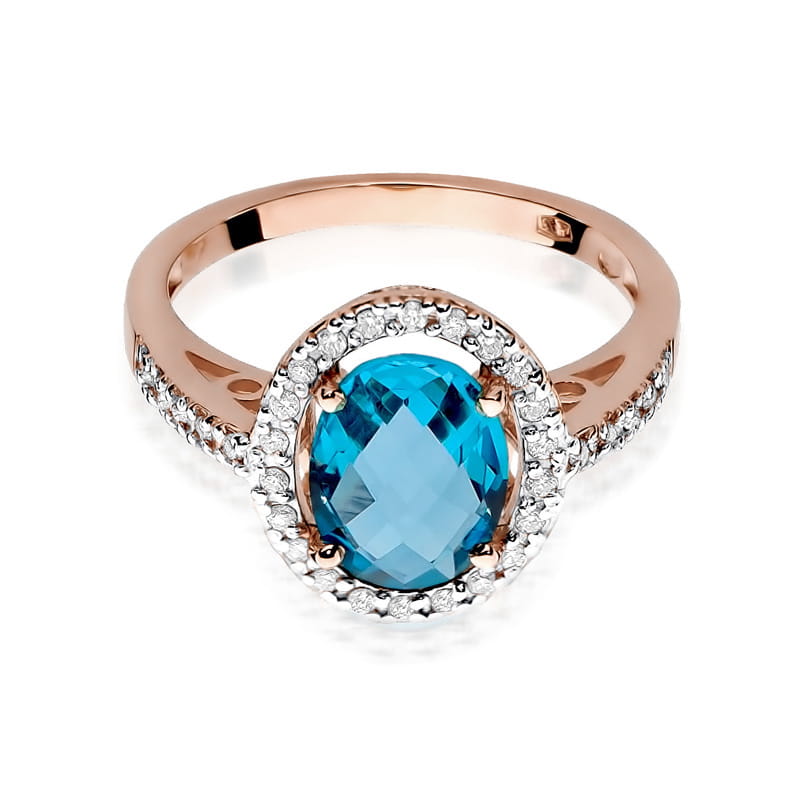 W080 Topaz prsteň 1.70ct ružové zlato Au 585/1000 - 1
