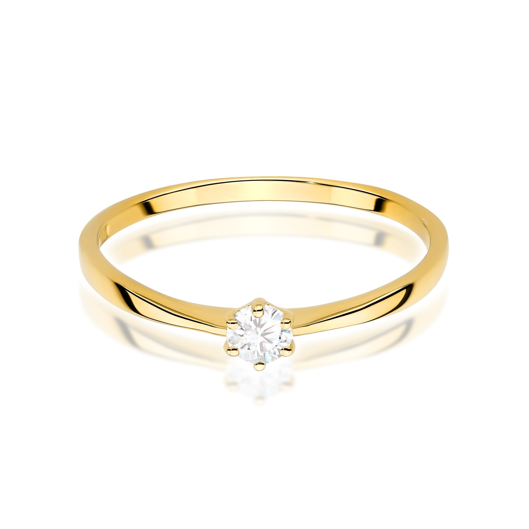 W579 Diamantový prsteň 0,10ct žlté zlato Au 585/1000 - 1