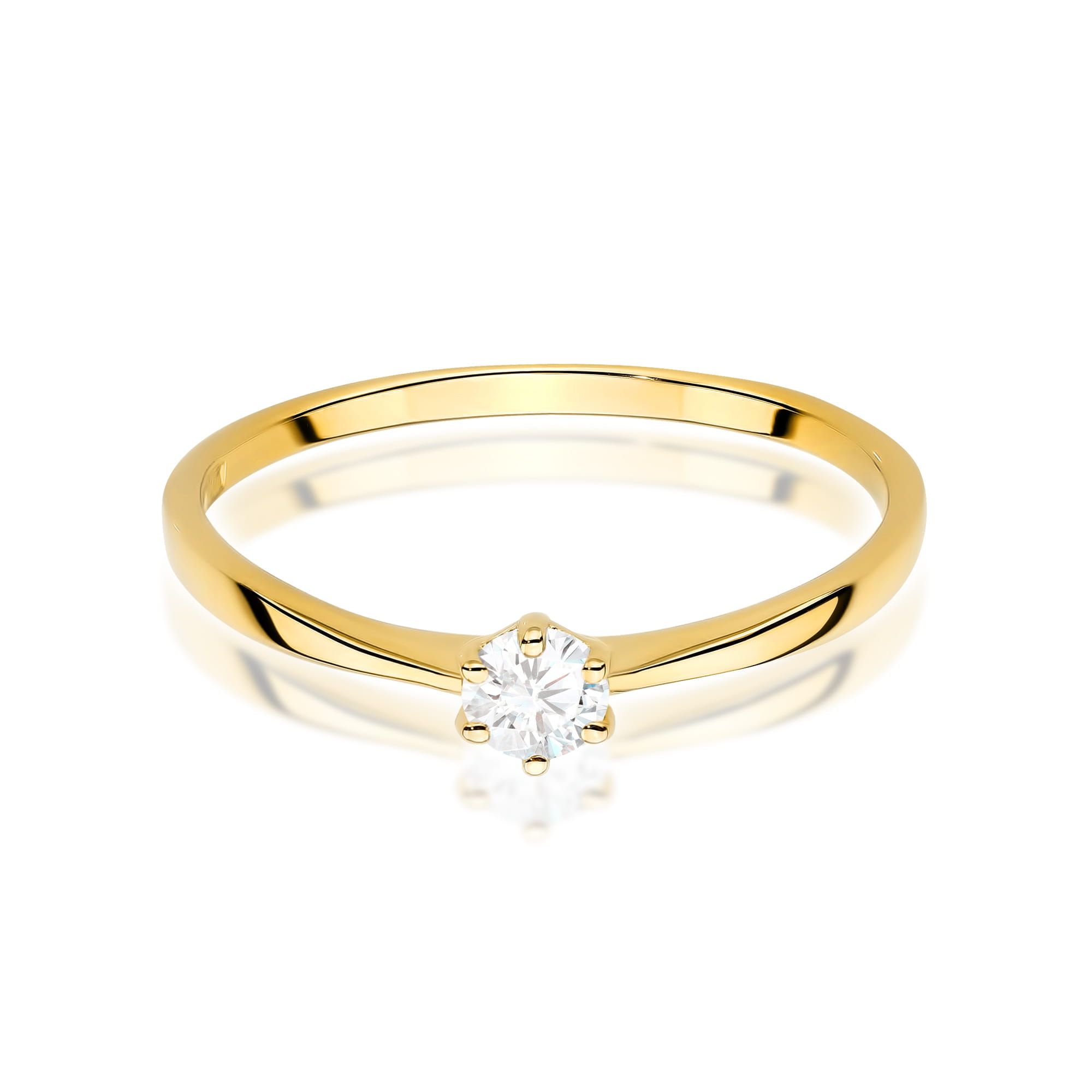 W579 Diamantový prsteň 0,15ct žlté zlato Au 585/1000 - 1