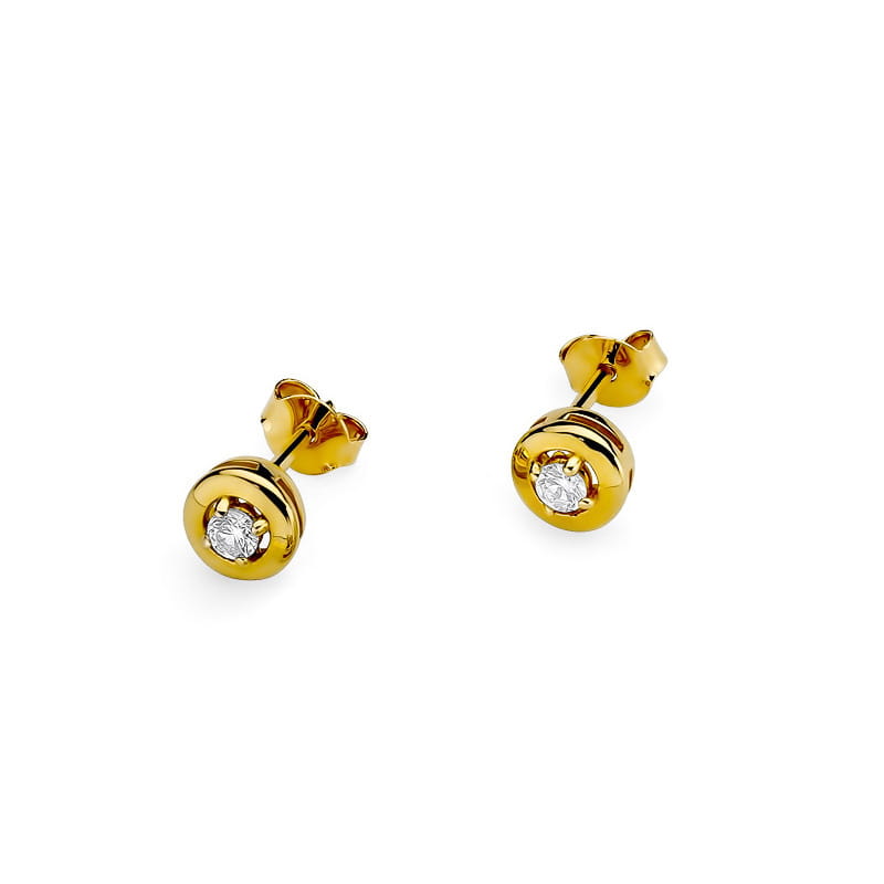 Náušnice KO045 Diamant 2 x 0,08ct žlté zlato Au 585/1000 - 1