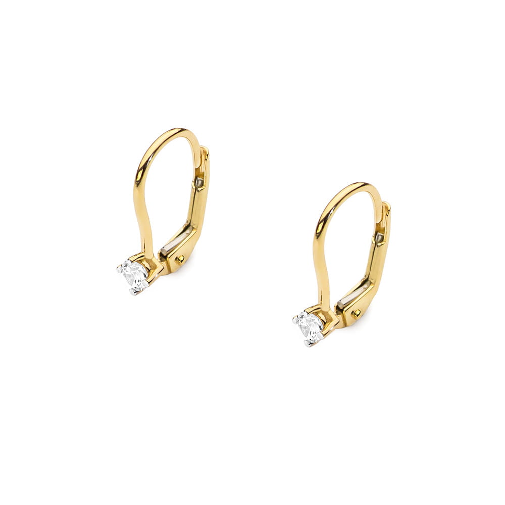Náušnice KO057 Diamant 2 x 0,10ct žlté zlato Au 585/1000 - 1