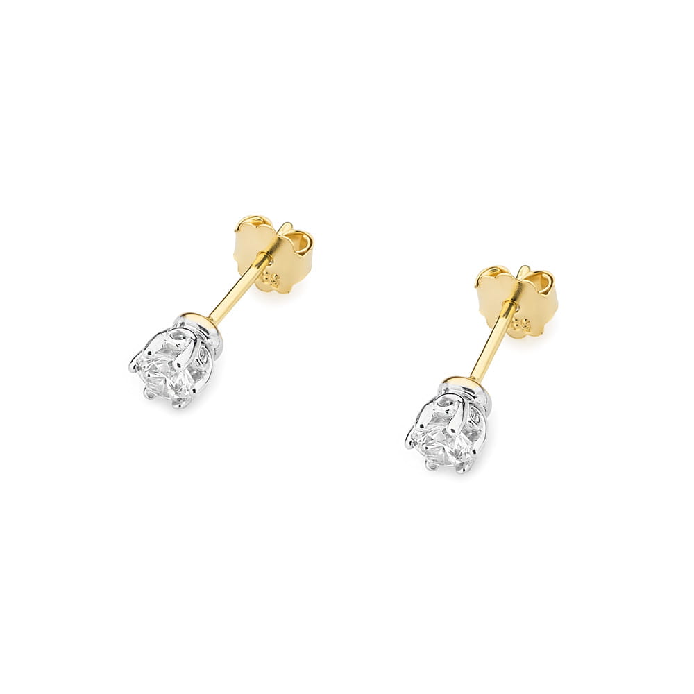 Náušnice KO068 Diamant 2 x 0,15ct žlté zlato Au 585/1000 - 1